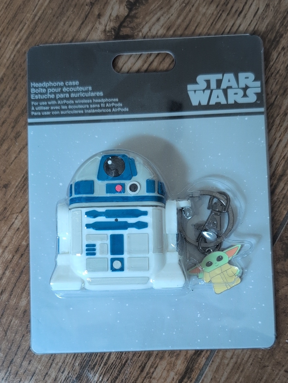 Disney Star Wars R2-D2 White and Blue AirPods Case with Grogu Keychain